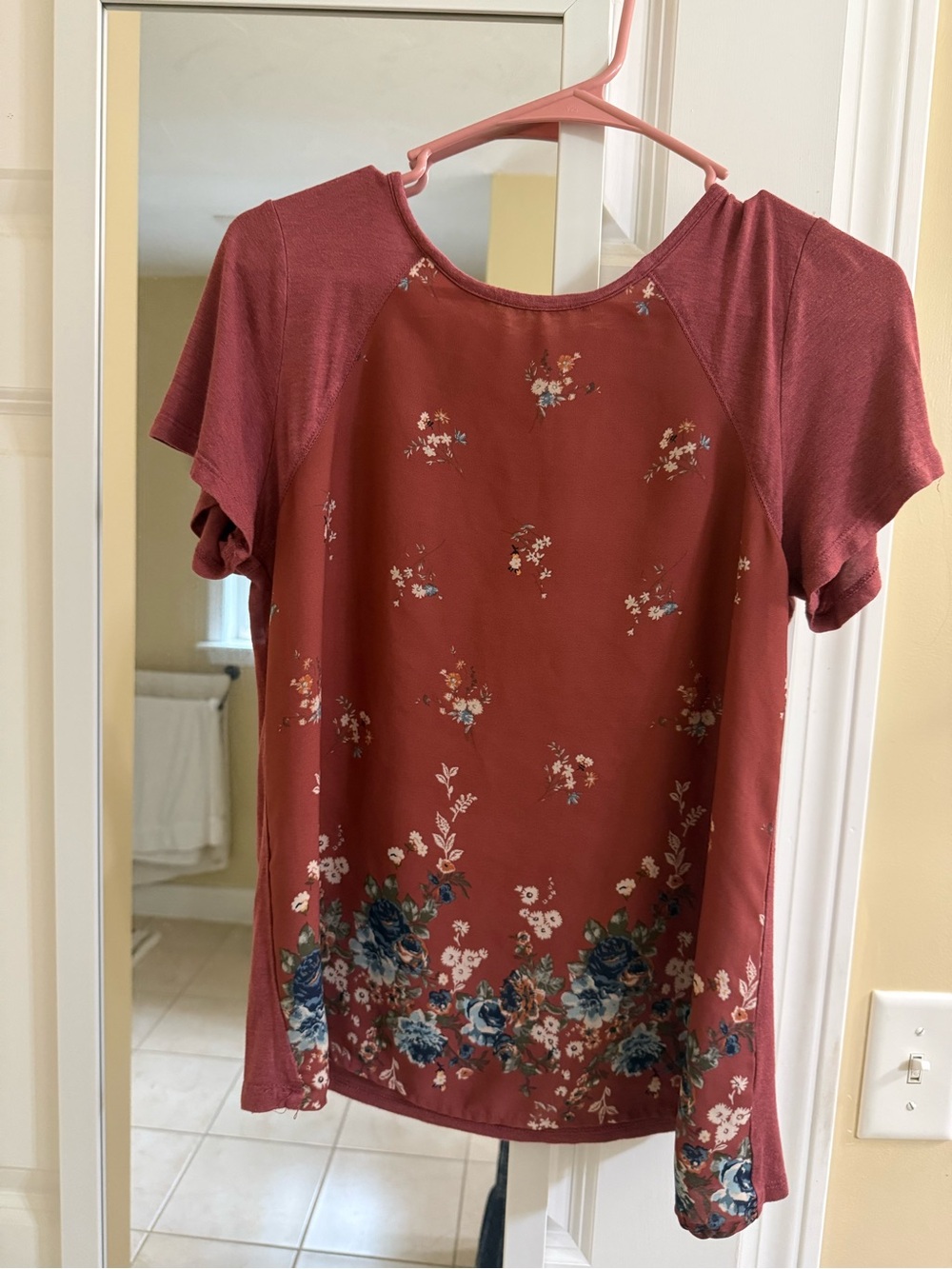 Rewind Rosewood Floral Short Sleeve Tee